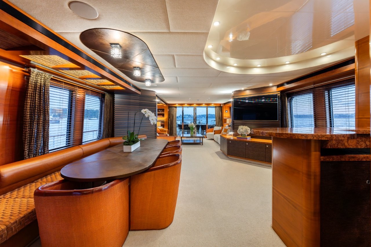 Interior Dining Superyacht Charter Little Perle YOTSPACE Charters