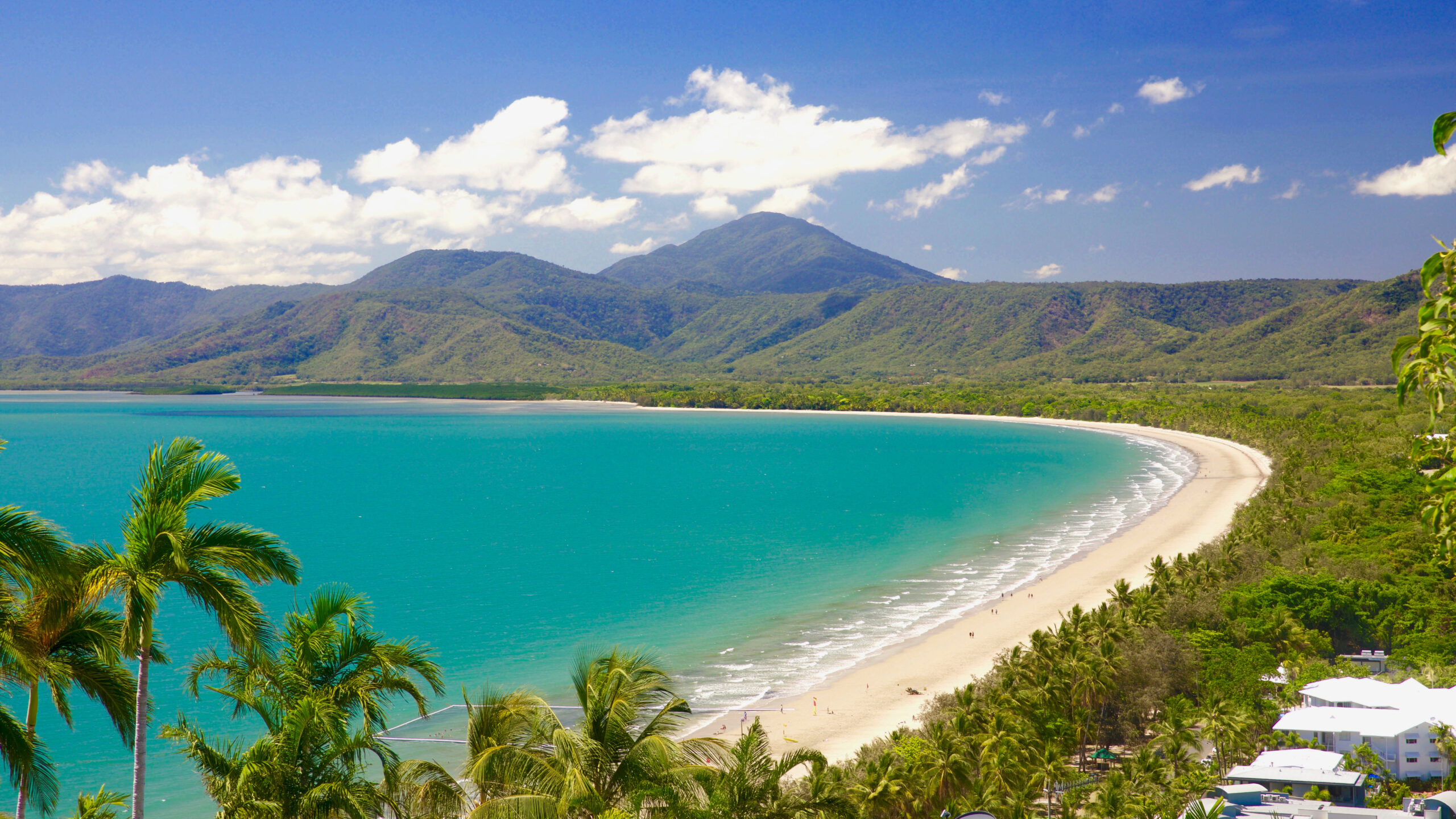 Aerial view of Four Mile Beach Port Douglas, gateway to Great Barrier Reef