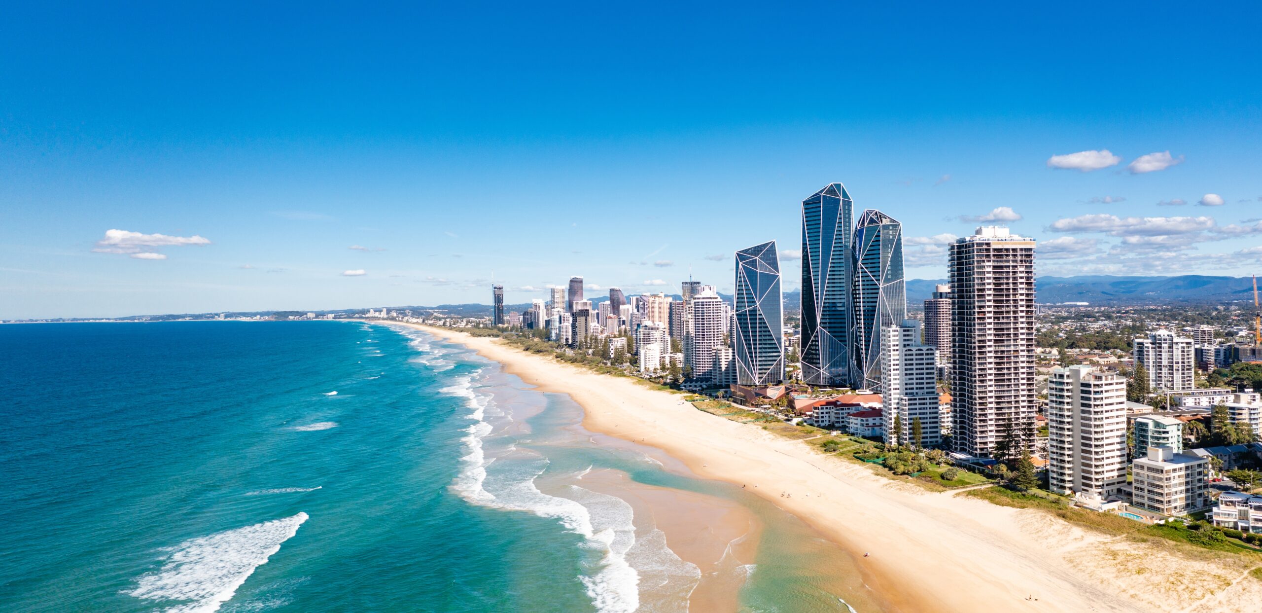 Aerial,View,Of,The,Stunning,Gold,Coast,Skyline,On,A