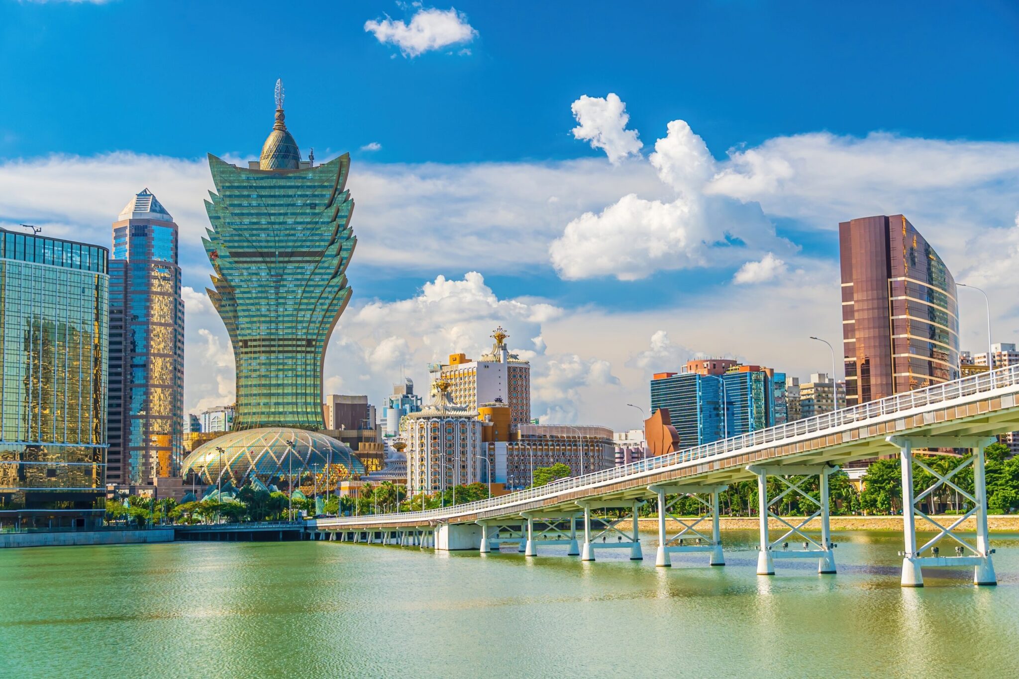 Macau,,Downtown,City,Skyline,,Cityscape,Of,China,At,Sunset