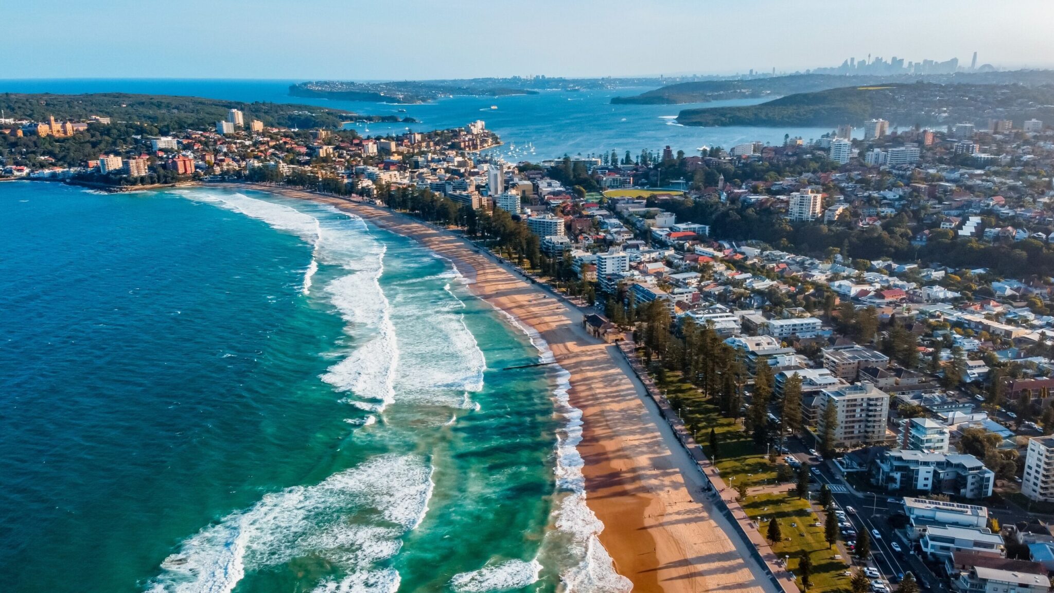 Manly,Beach,Sydney,Australia,Drone,Footage
