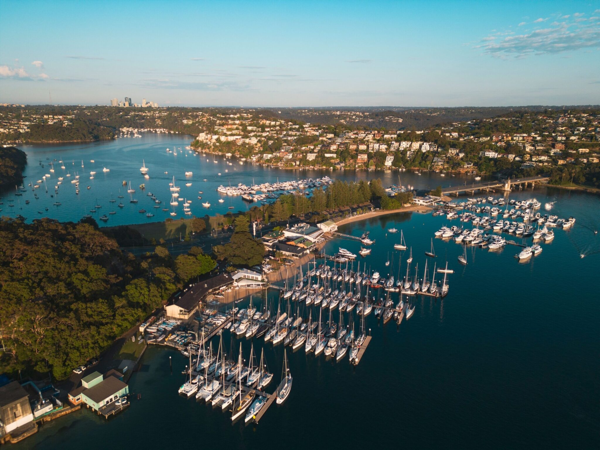 An,Aerial,View,Of,Middle,Harbour,In,Sydney,,Australia,,Taken