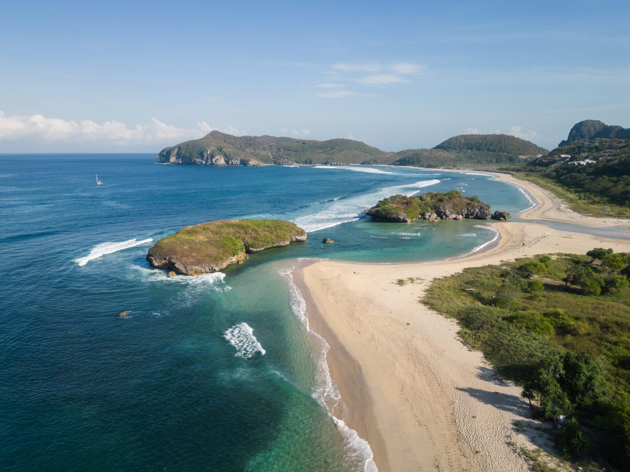 Sumbawa,,Indonesia:,Aerial,View,Of,The,Stunning,Sekongkang,Sandy,Beach