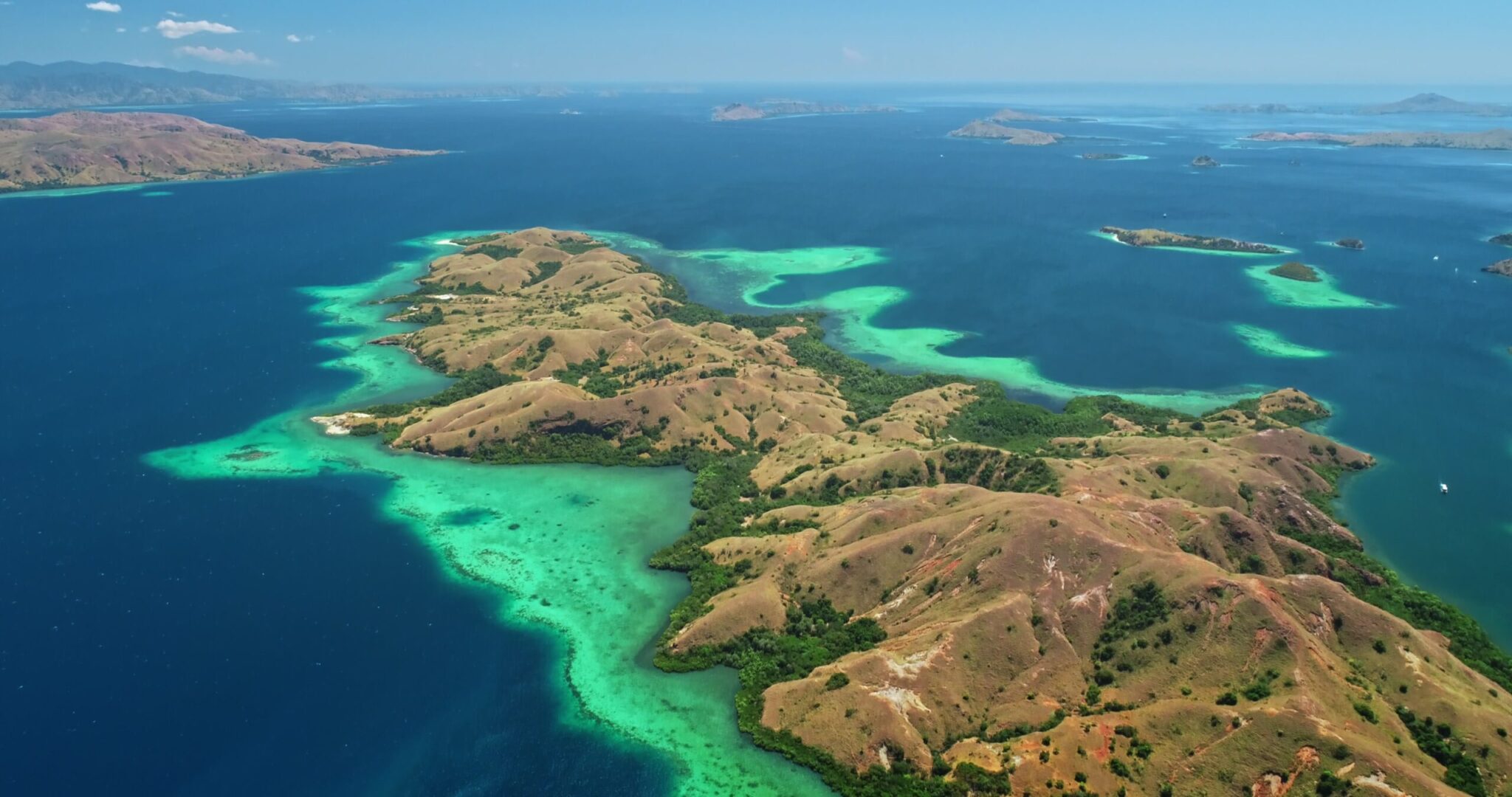 Breathtaking,Aerial,View,Of,Komodo,National,Park,In,Indonesia,,Featuring