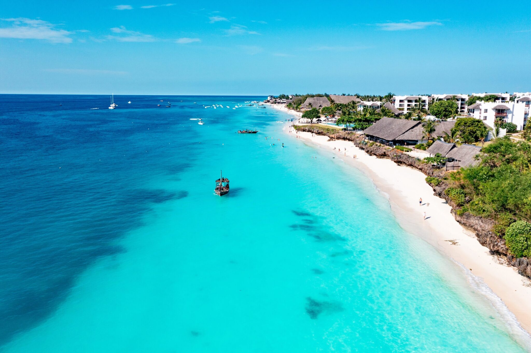 Aerial,View,Of,Nungwi,Beach,In,Zanzibar,,Tanzania