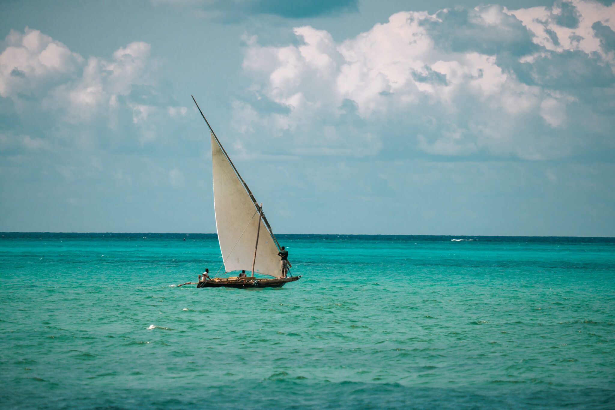 Wooden,Sailing,Boat,,Traditional,African,Sailboat,In,Zanzibar,,Tanzania,On
