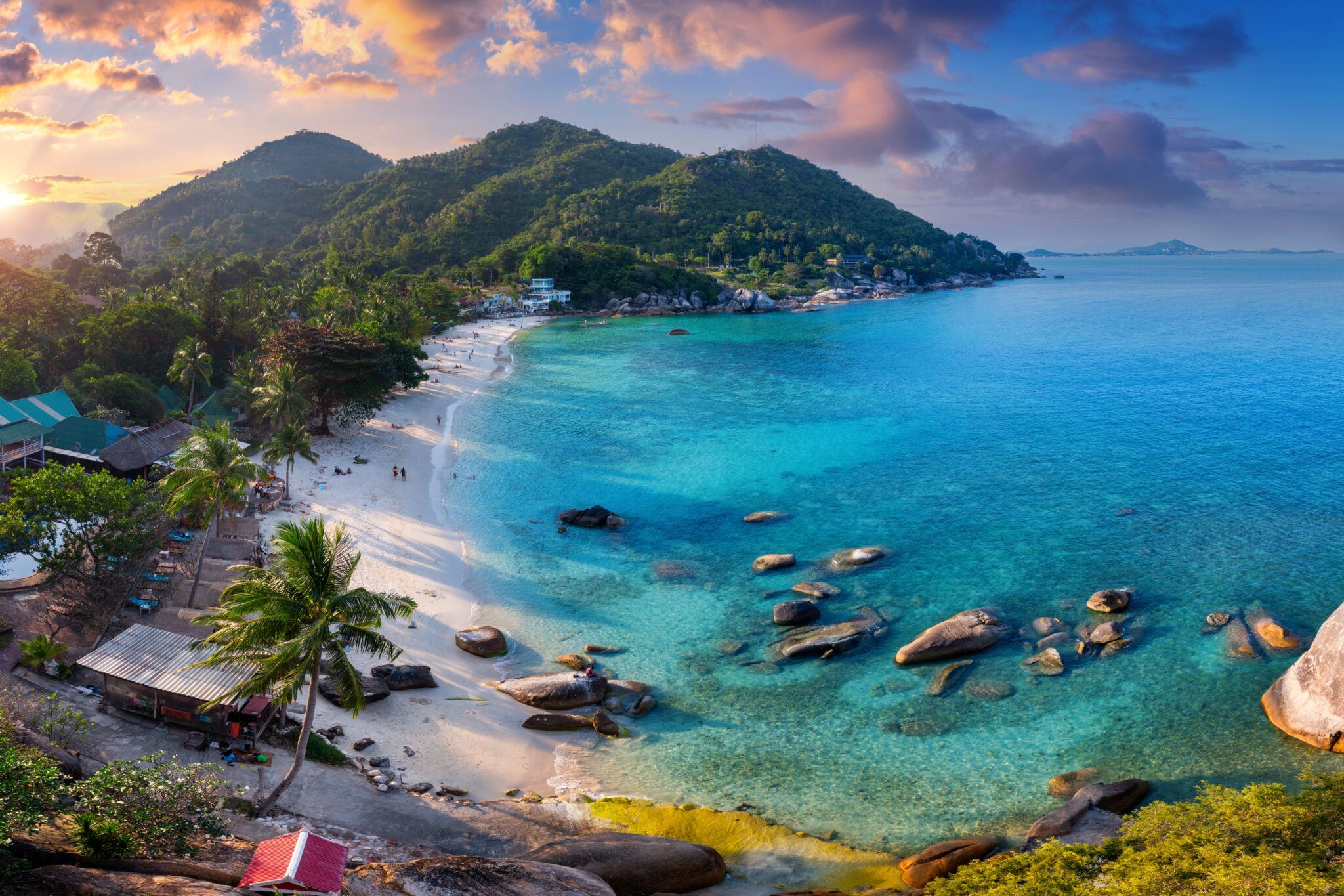 Silver,Beach,On,Koh,Samui,Island,At,Sunset,,Thailand.