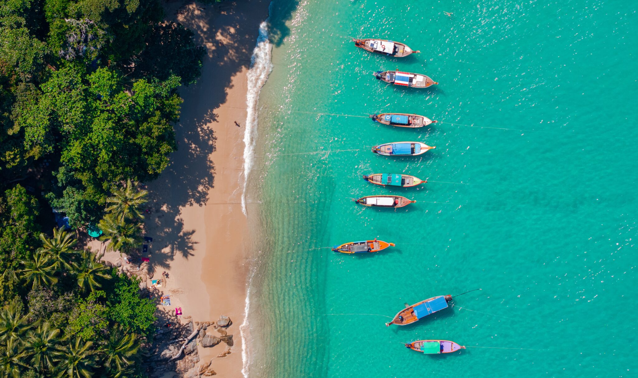Banner,Travel,Photo,Thailand.,Aerial,View,Turquoise,Water,,Tropical,Beach