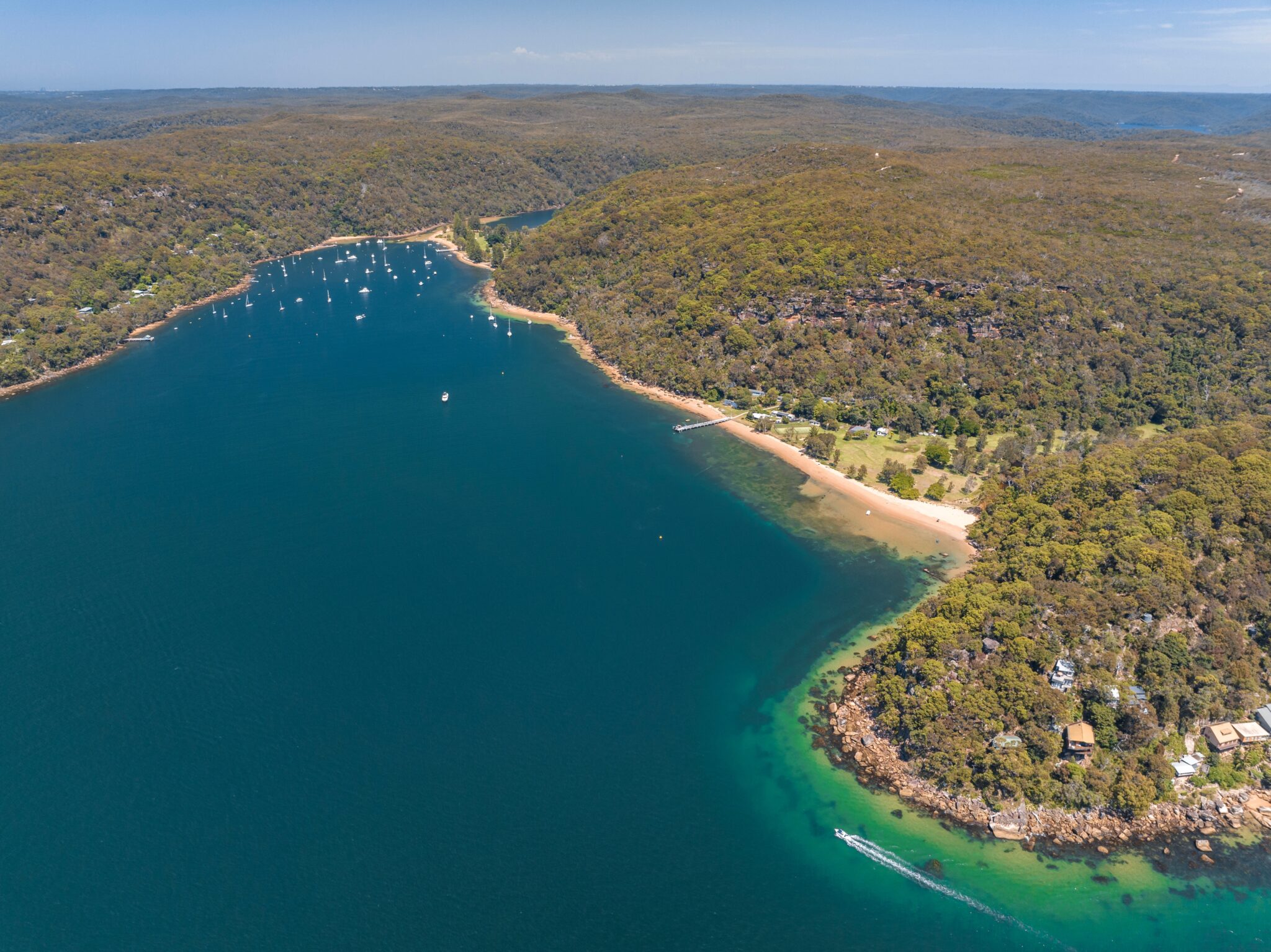 Aerial,Drone,View,Of,Currawong,Beach,And,The,Basin,On