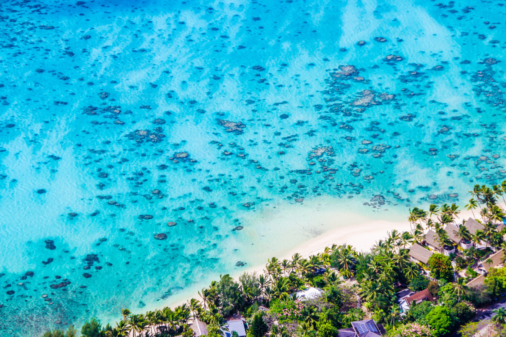 Rarotonga,Stunning,Breathtaking,Views,From,A,Plane,Of,Beautiful,Beaches,