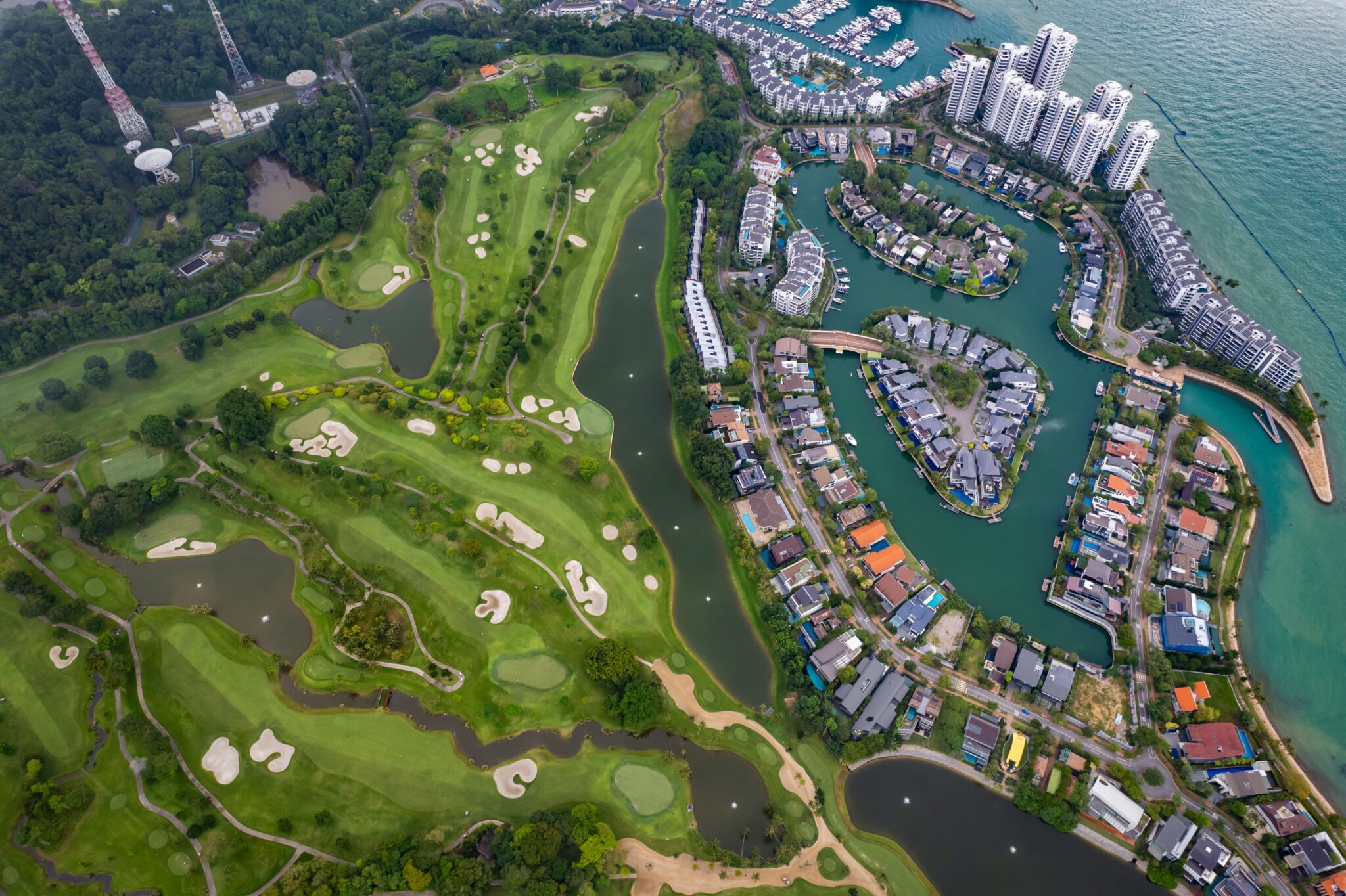 Aerial,View,Of,Sentosa,Singapore,-,View,Of,Gold,Course