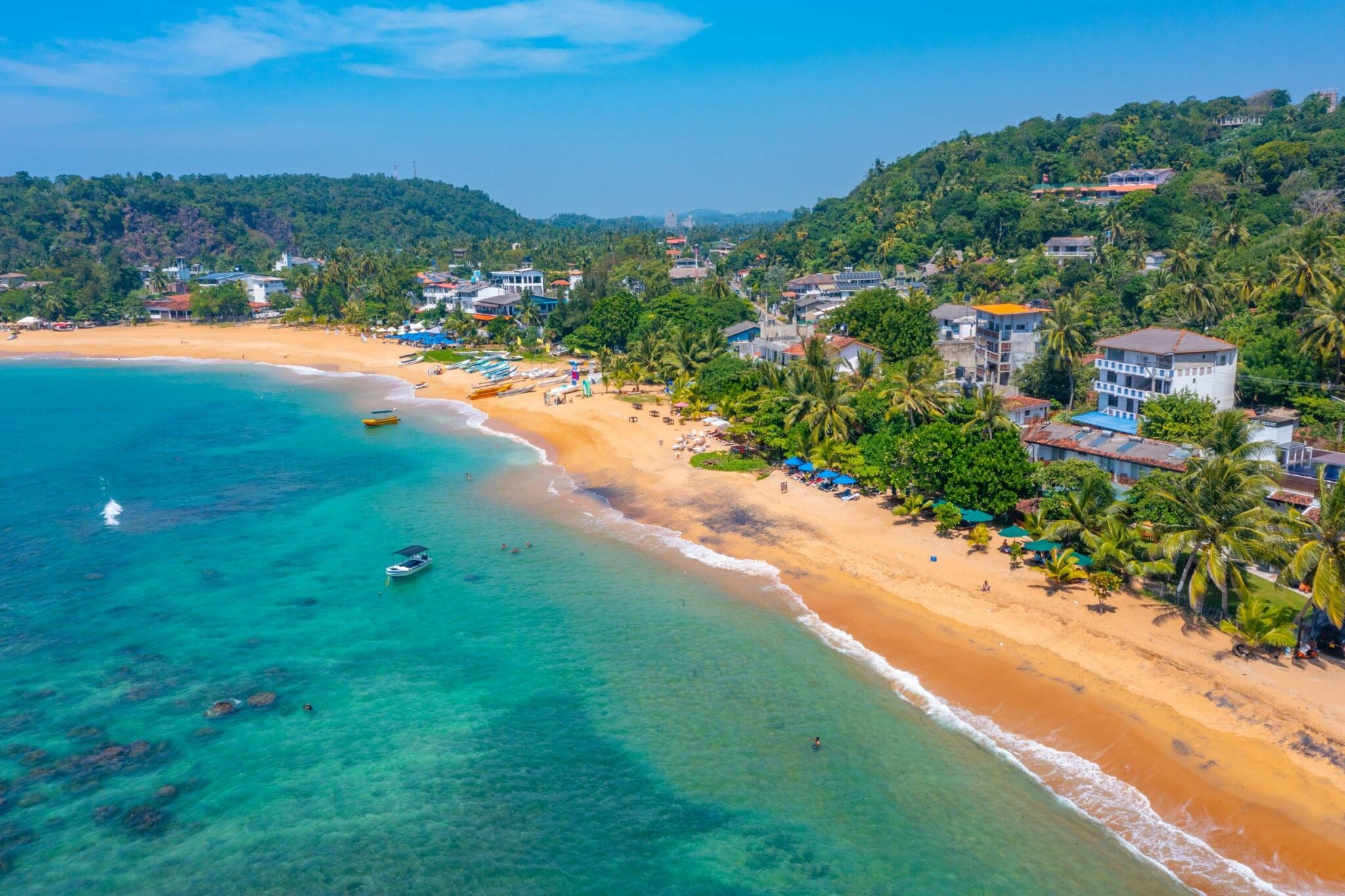 Aerial,View,Of,Unawatuna,Beach,At,Sri,Lanka.