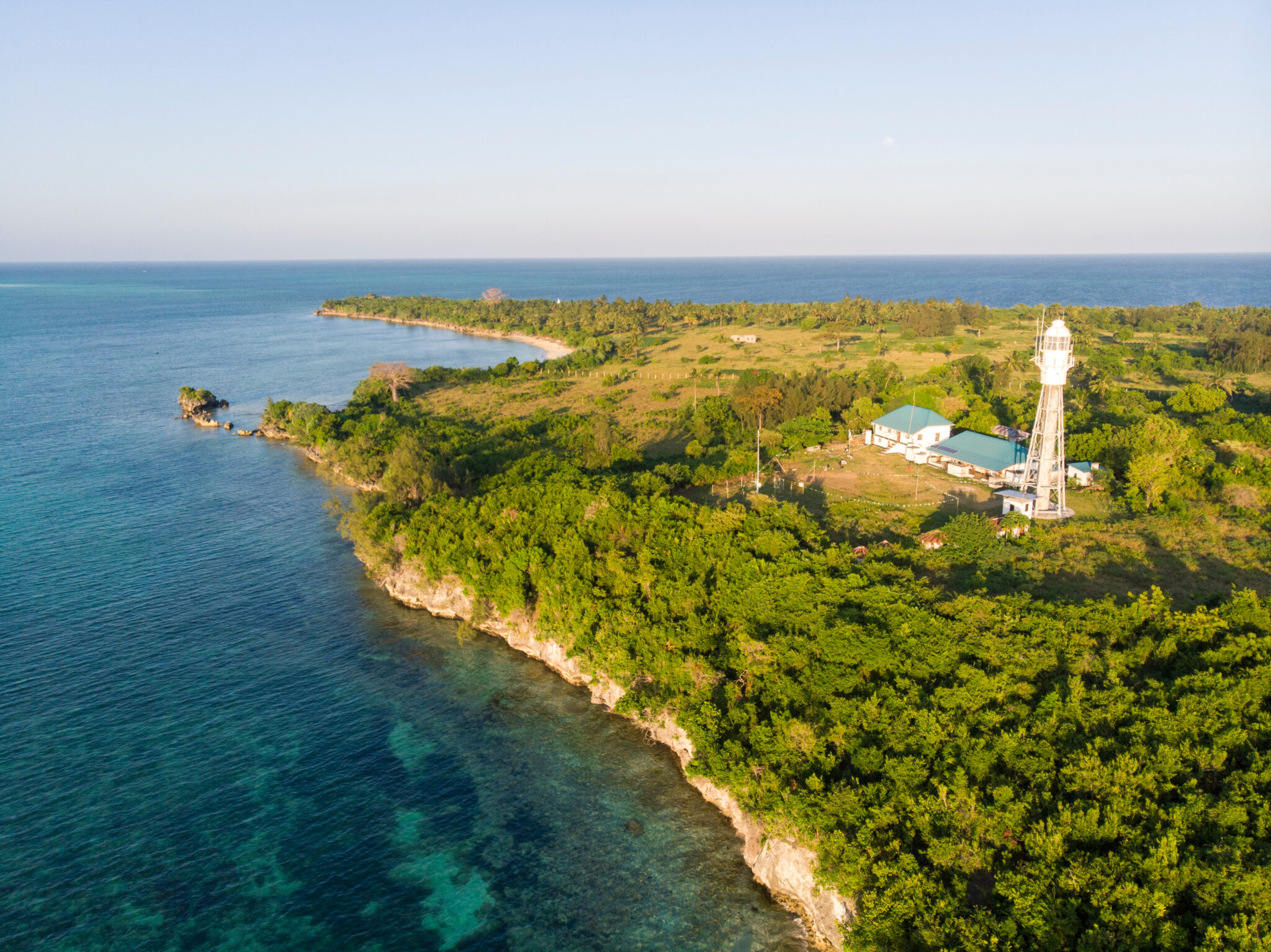 Aerial,View,On,Lighthouse,At,Ras,Kigomasha,Peninsula.,The,Northern