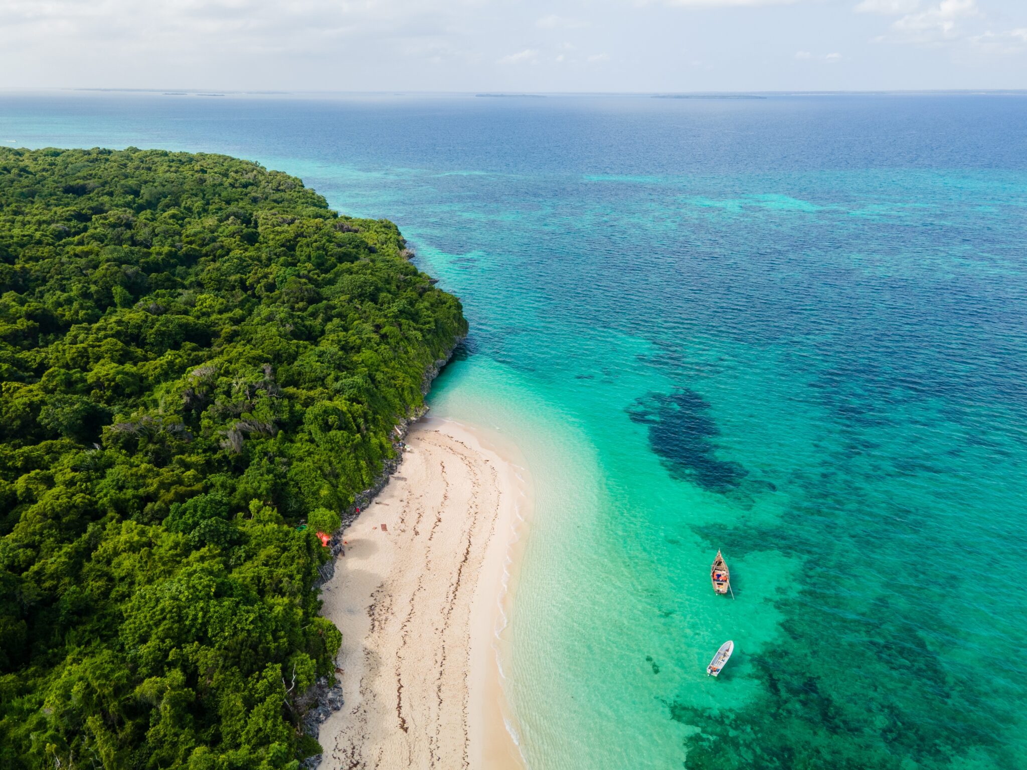 Aerial,View,Of,Tropical,Island,Coast,With,White,Sand,Beach