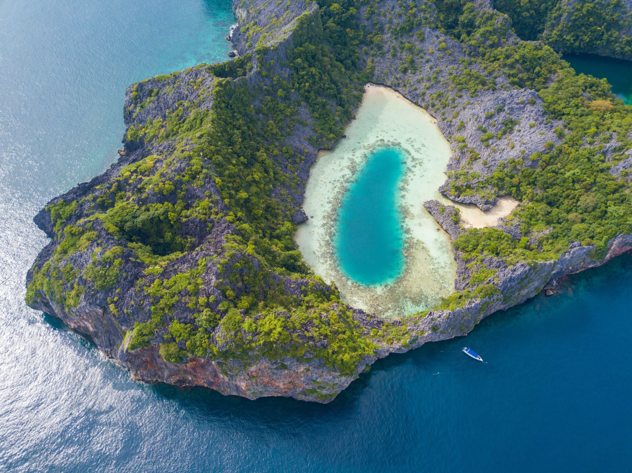 Aerial,View,Of,Cocks,Comb,Island,,Myanmar