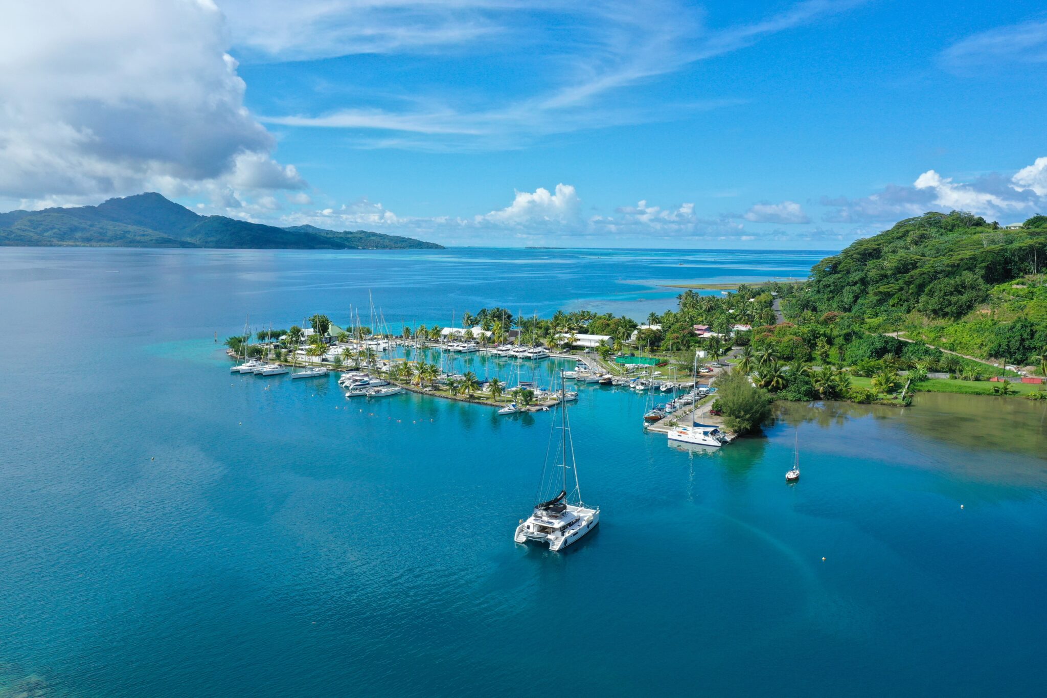 Aerial,View,Of,The,Apooiti,Marina,Located,In,Uturoa,,On