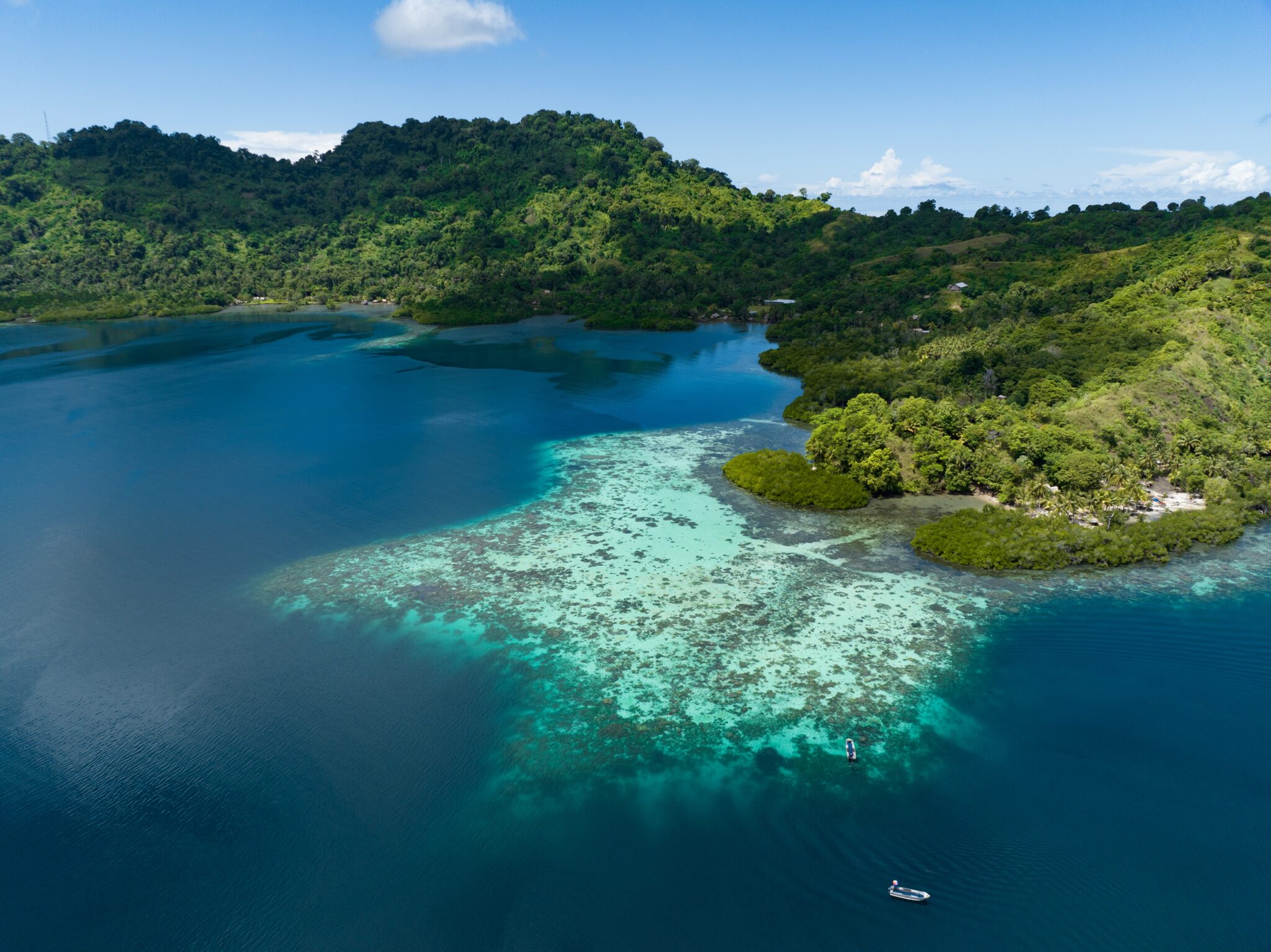 A,Scenic,Tropical,Island,Is,Fringed,By,A,Healthy,Coral