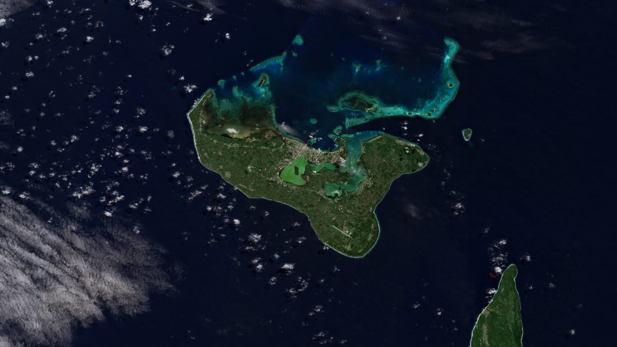 Tongatapu,Island,In,The,South,Pacific,Ocean,On,A,Satellite