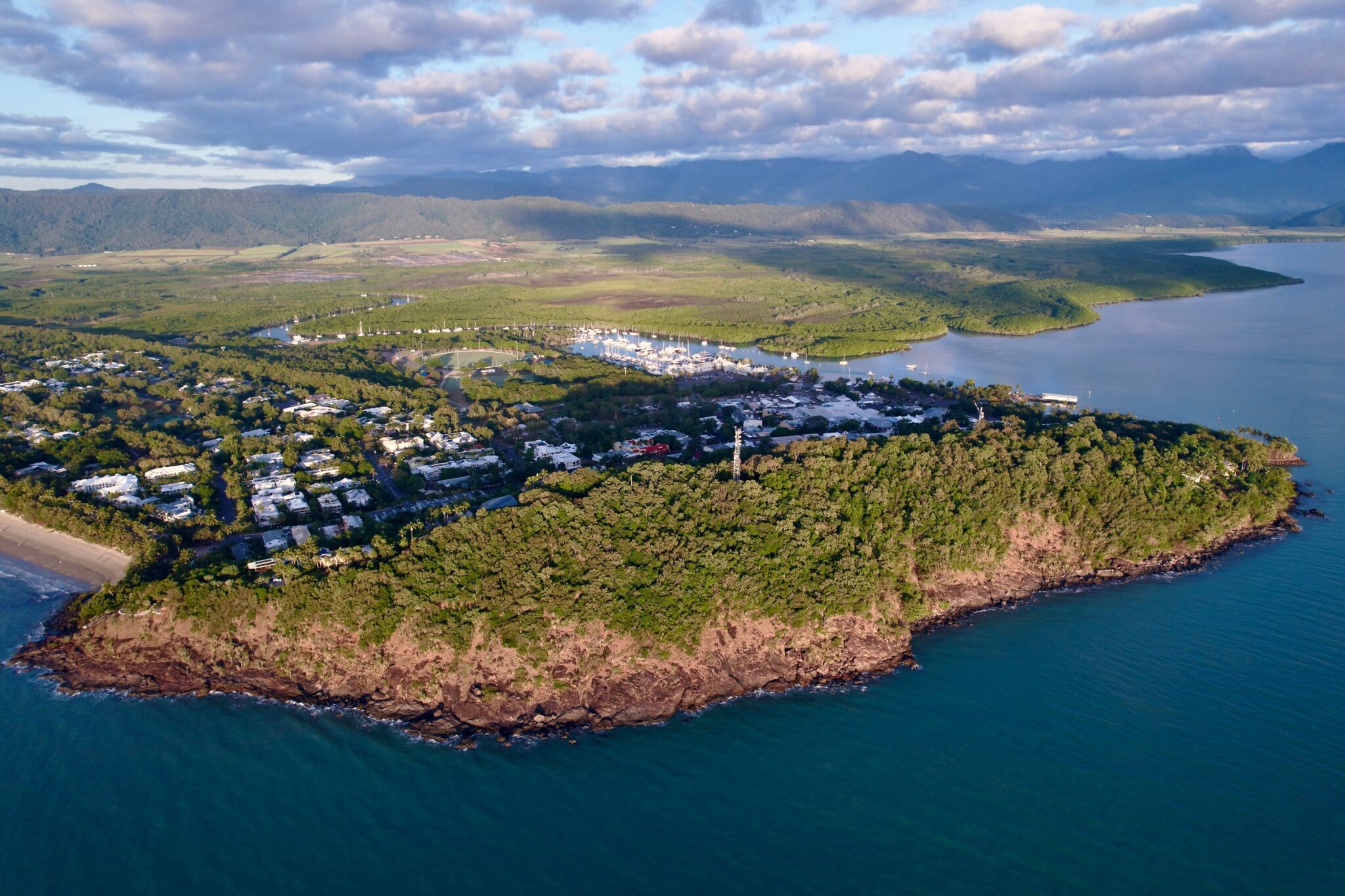 Aerial,View,Of,Port,Douglas,,Australia,,Showcasing,Lush,Greenery,,A