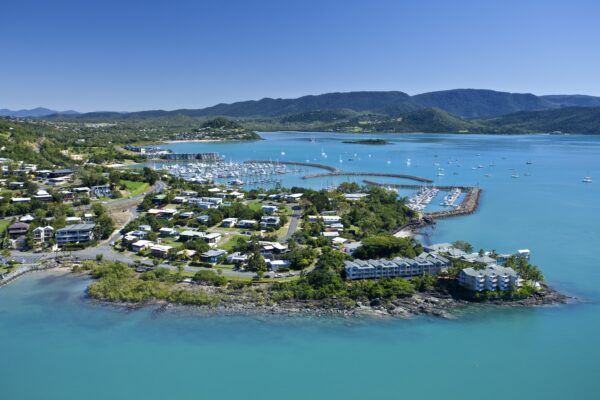 YOTSPACE superyacht voyages and luxury yacht charters - Aerial Airlie Beach, Whitsundays