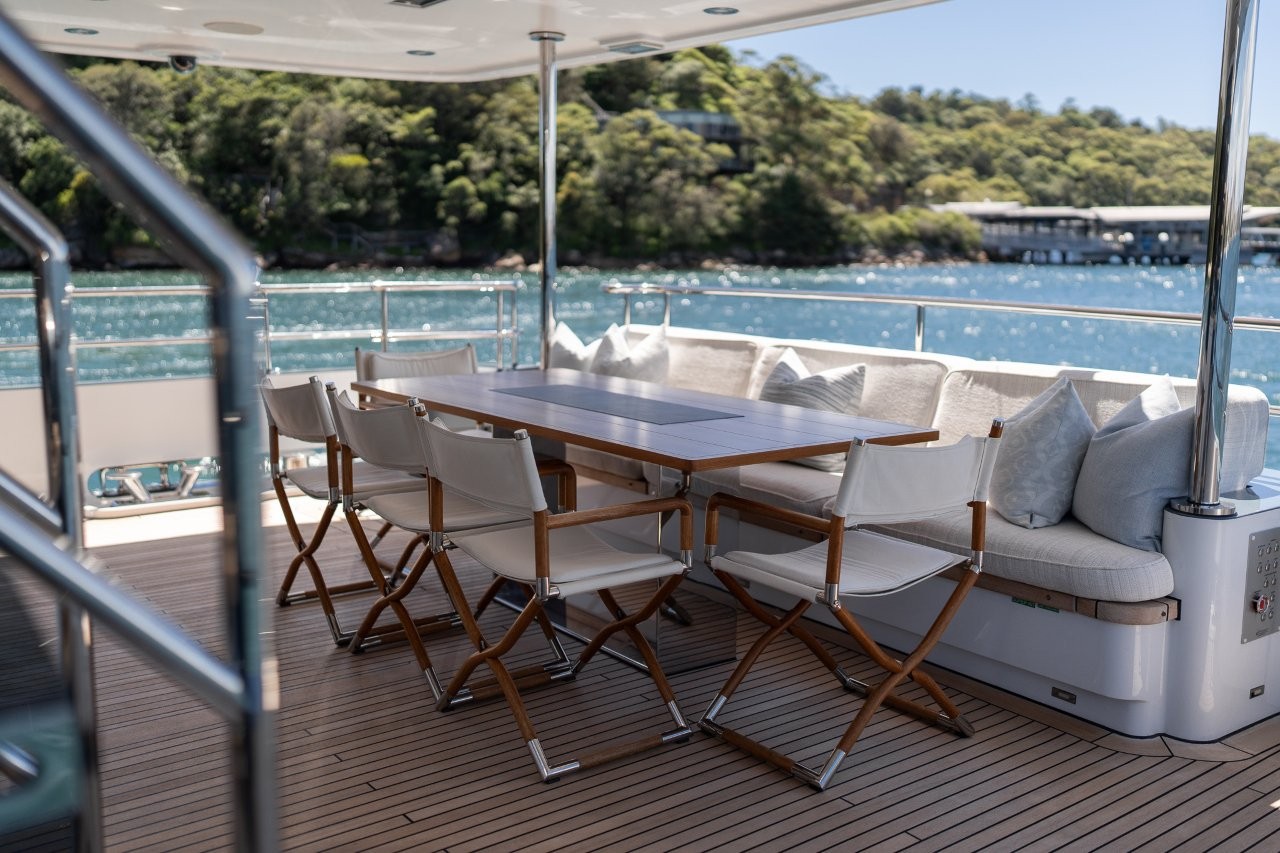 Aft Deck Dinning Whitsundays Charter Yacht