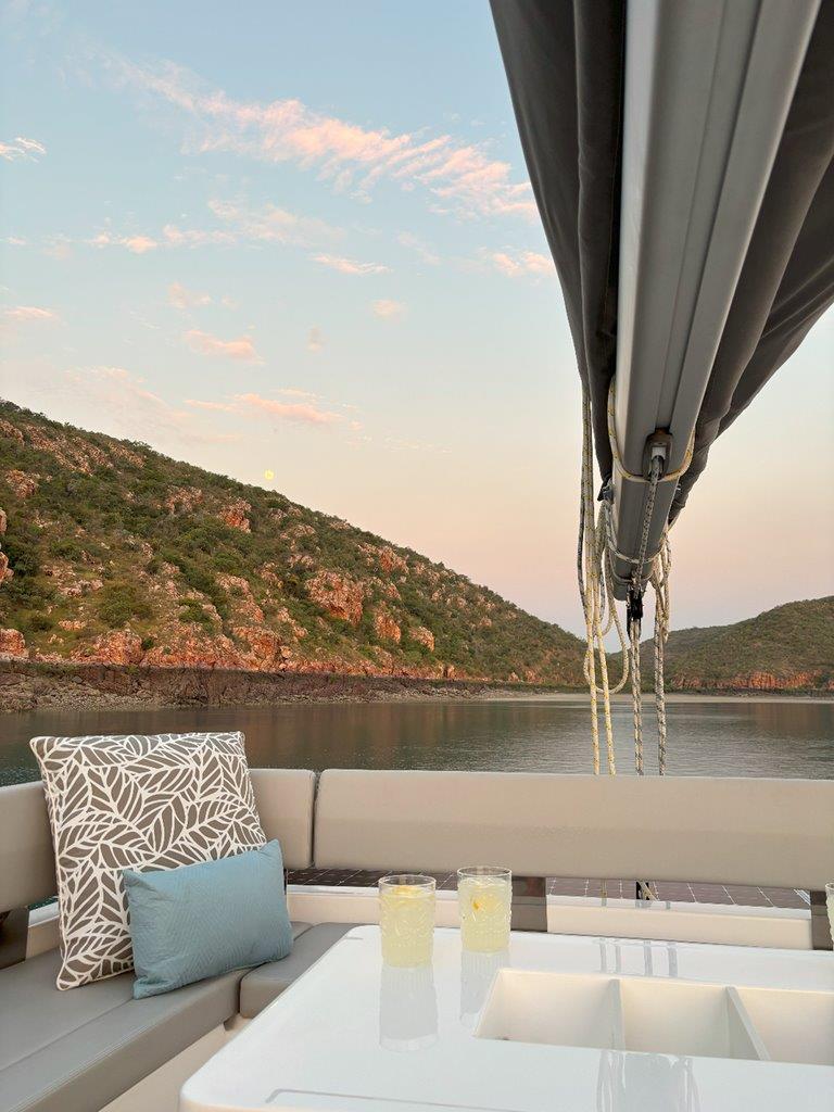 Cocktail hour on the Sunlounge - Dugong Bay | Kimberley Cruises