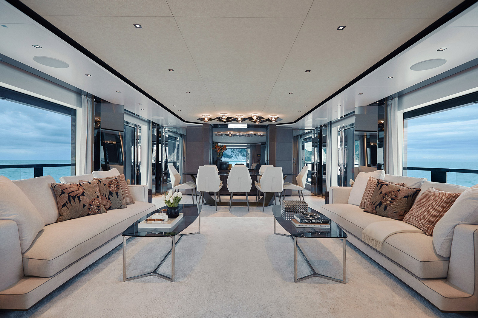 Main Deck with Dining Luxury Charter Yacht Pazienza