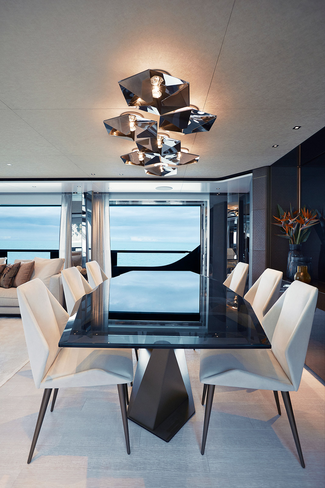 Interior Dining Luxury Charter Yacht Pazienza Australia and South Pacific