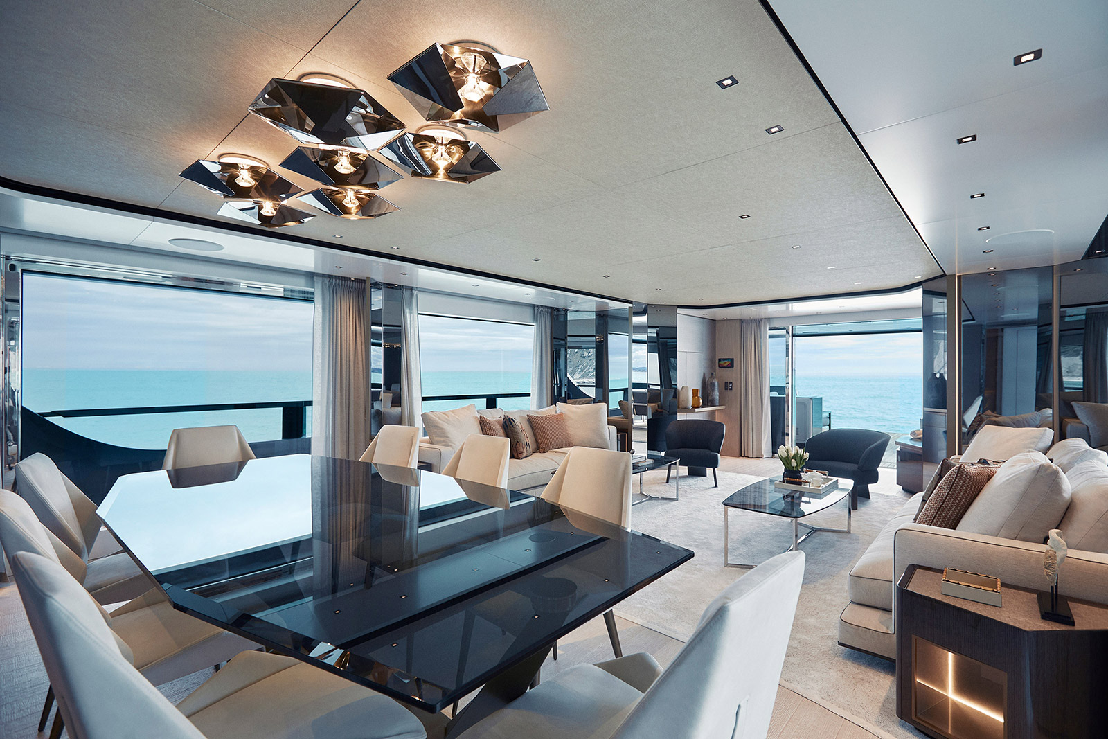 Main Deck Interior Luxury Charter Yacht Pazienza