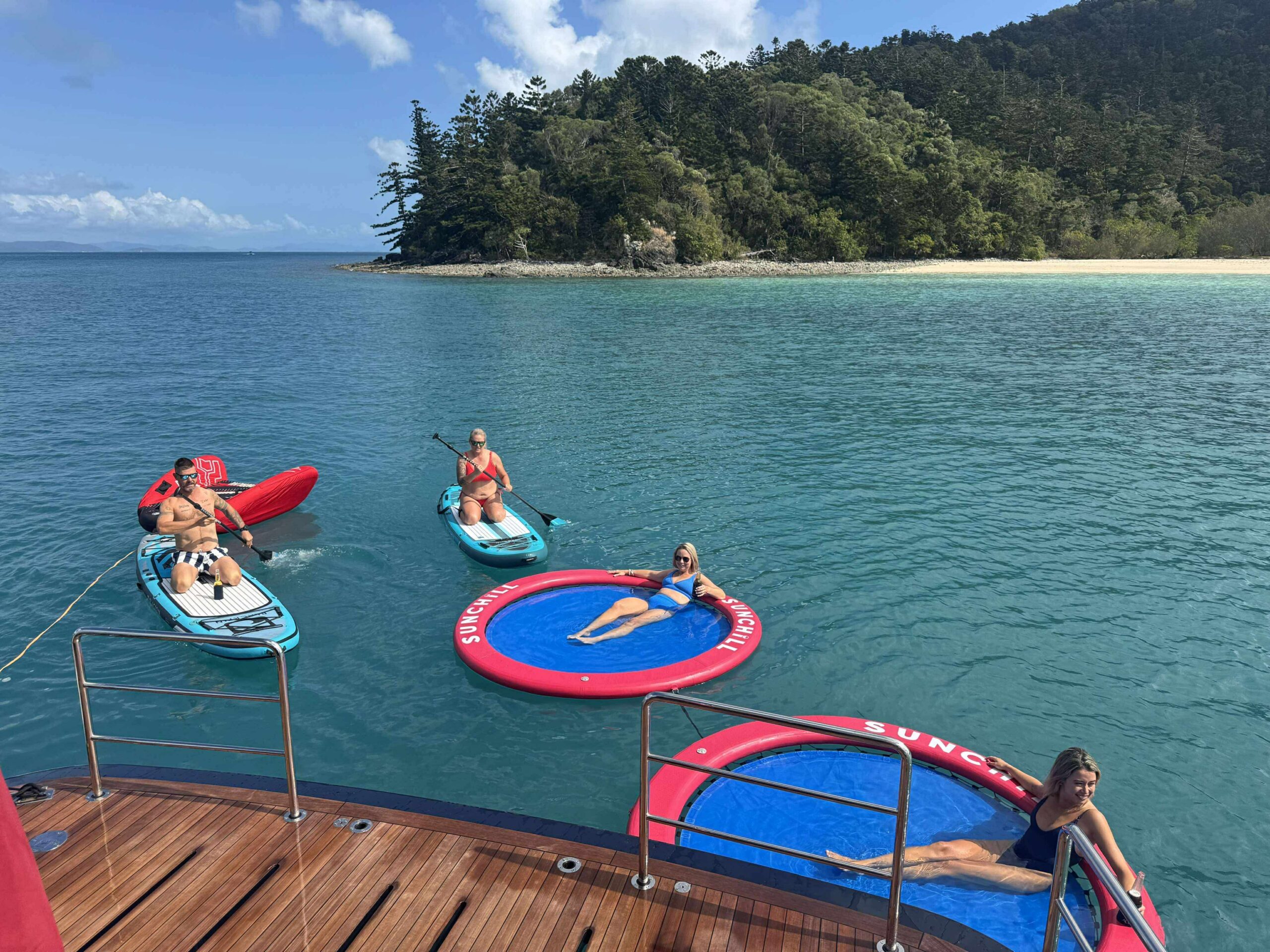 Enjoy a range of water activities exploring the Whitsundays and Great Barrier Reef. Luxury Yacht Charter Aurora 
