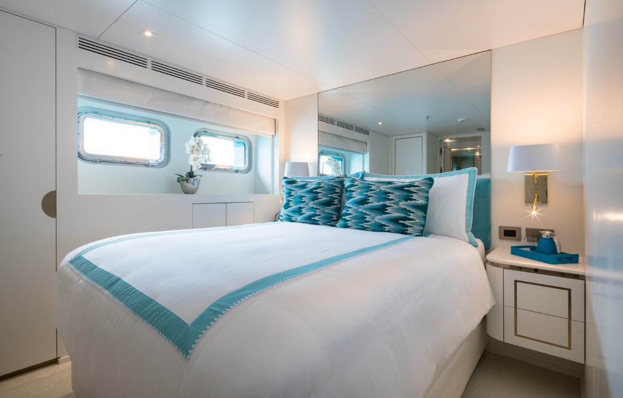 Guest Cabin Teal Superyacht Mischief