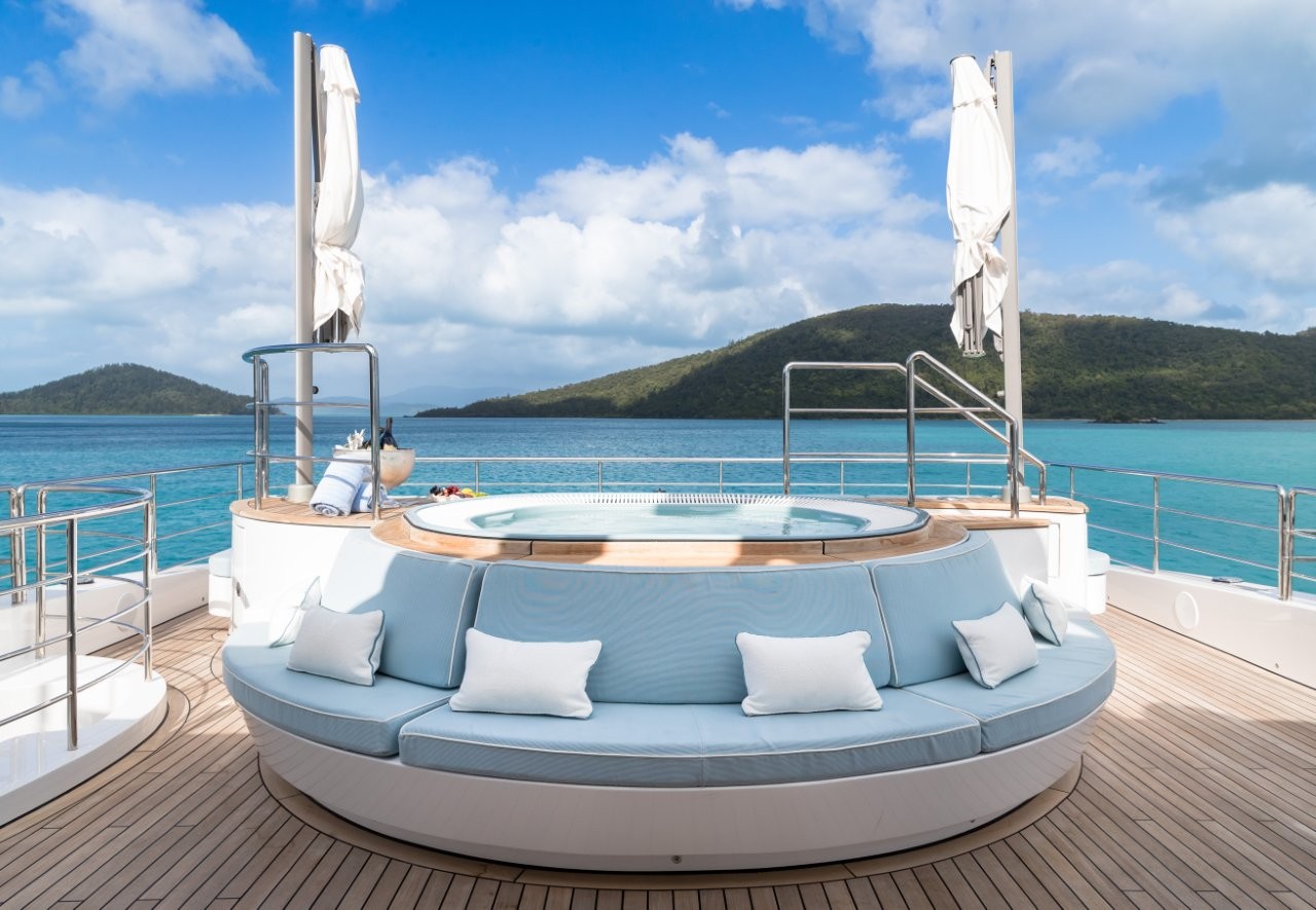 Onboard Jacuzzi Superyacht Mischief Australia Yacht Charter