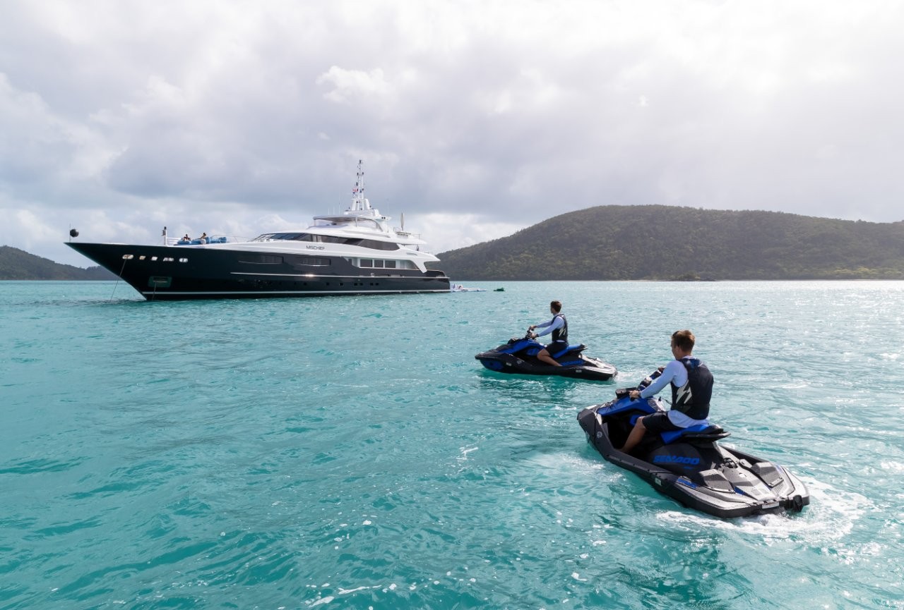 Selection of water activities and Jet Skis onboard Superyacht Mischief