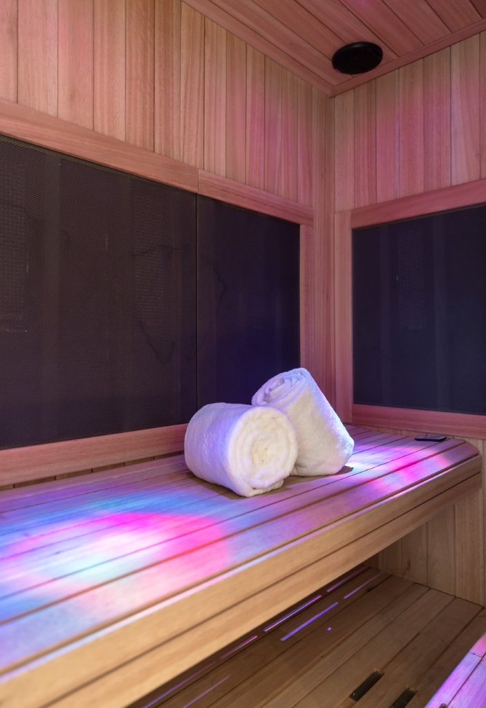 Master Ensuite with Infrared Sauna Superyacht Mischief 