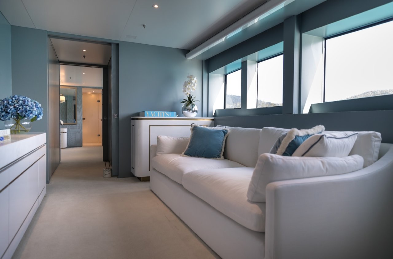 Master Cabin TV Lounge Superyacht Mischief