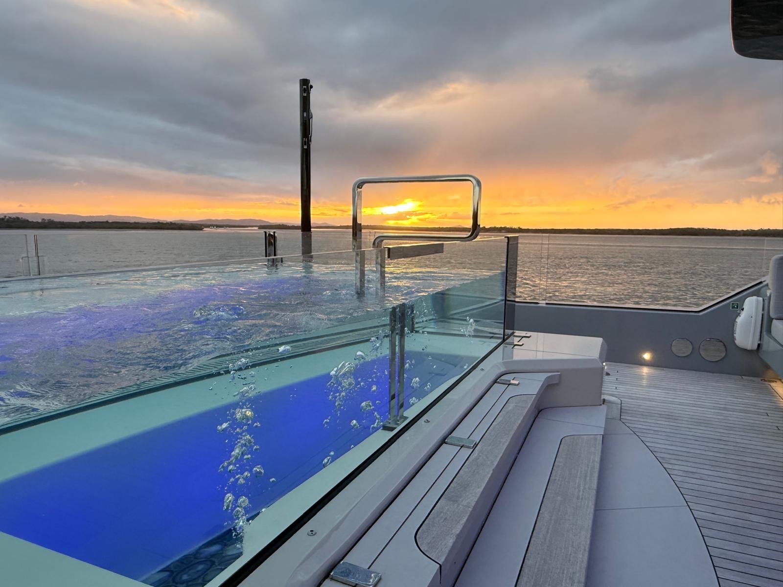 Pazienza onboard pool Superyacht Charter Australia