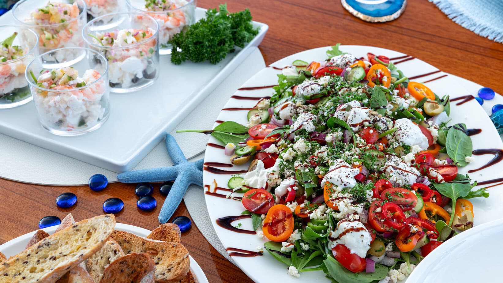 Enjoy freshly prepared meals onboard, Whitsundays Charter Yacht Great Barrier Reef