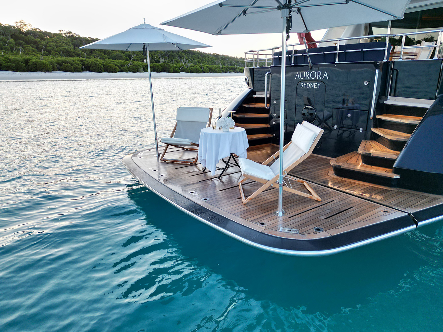 Swim Deck - Whitsundays Yacht Charter Aurora Great Barrier Reef