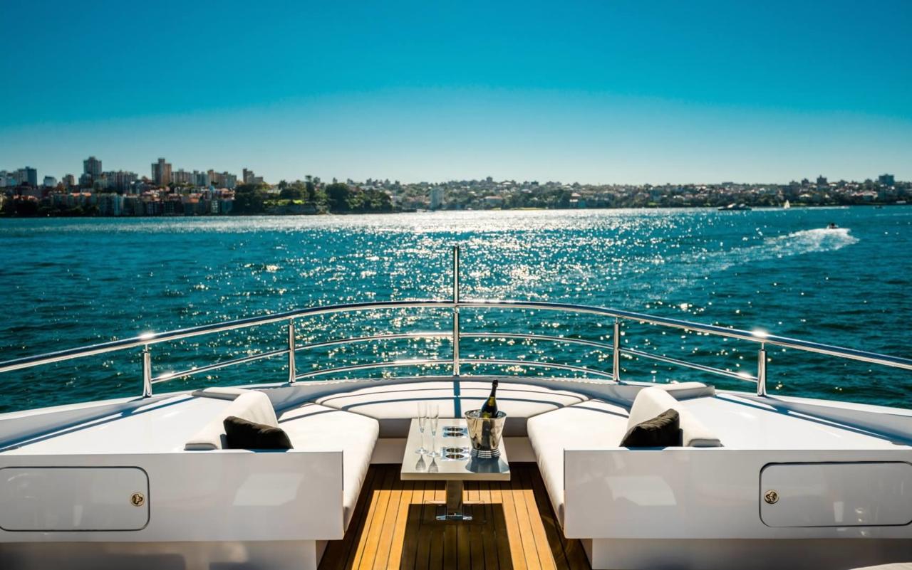 Relax on the Bow onboard Luxury Yacht Charters | Whitsundays | Sydney - EVOLUTION Superyacht YOTSPACE