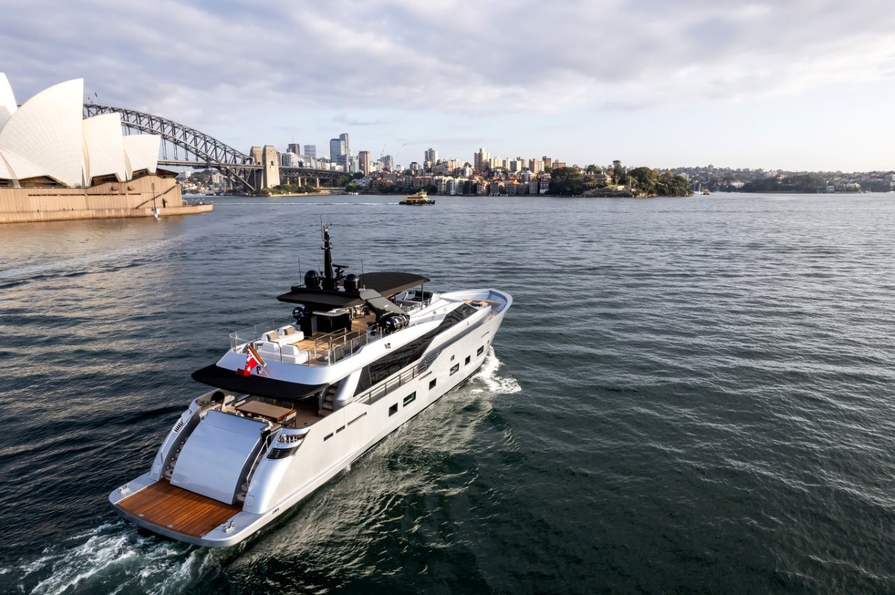 Cruising past Sydney Opera house - Luxury Charter Yacht - SHADOW Sydney Australia
