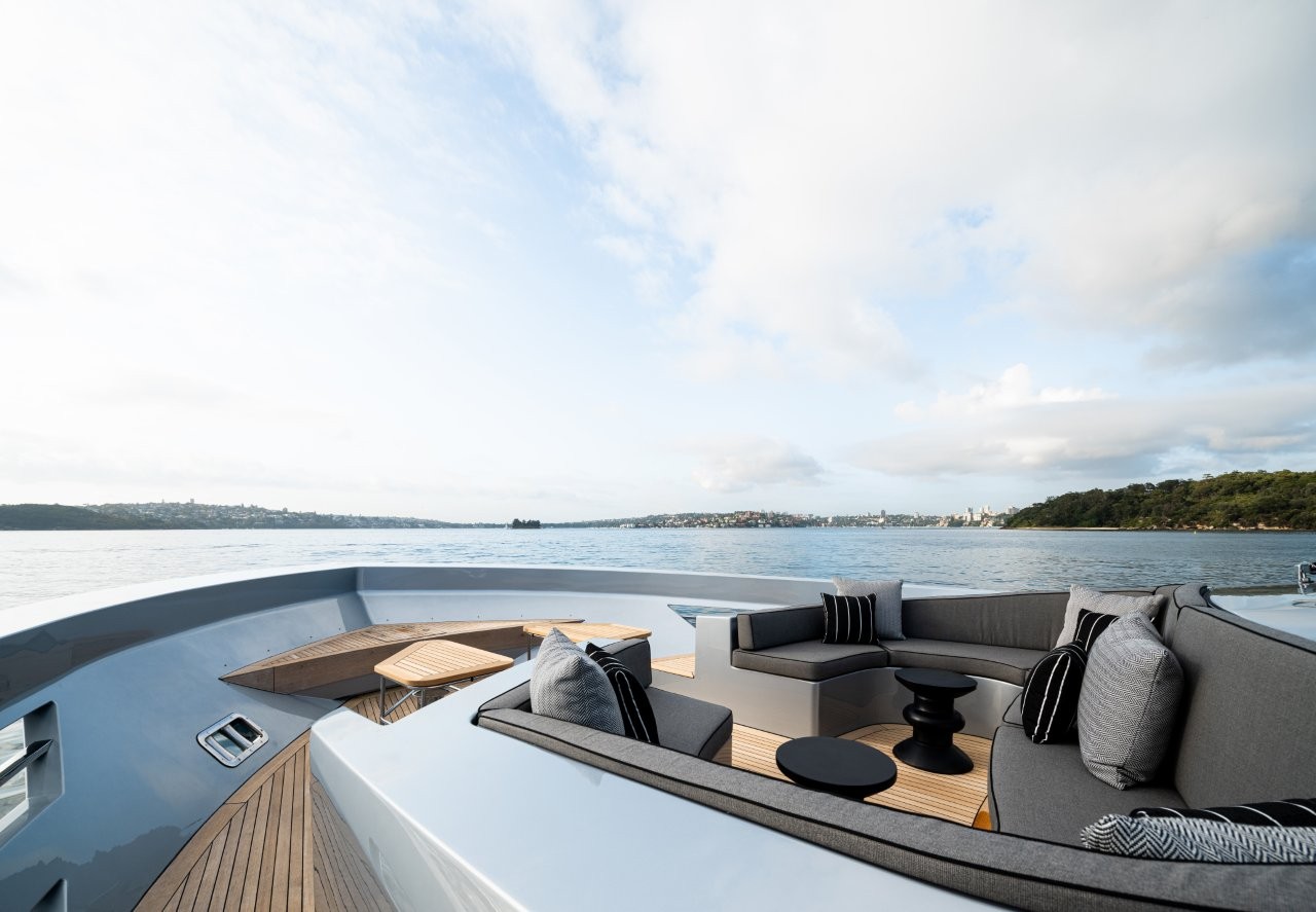 Seating in superyacht bow - Luxury Charter Yacht - SHADOW Sydney Australia